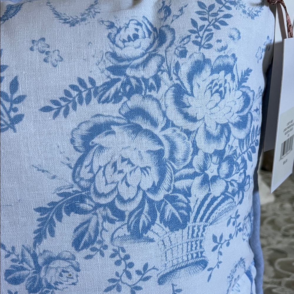 LoveShackFancy Blue and White Floral Throw Pillow ( BLISSFUL BLUE) - Picture 8 of 8